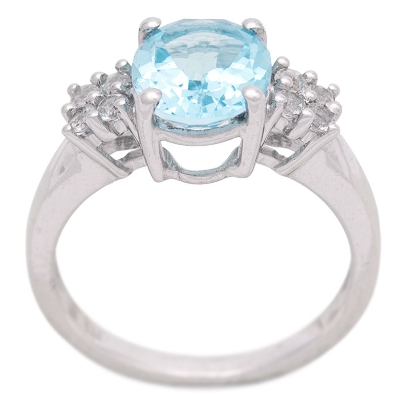 Stříbrný prsten s Sky Blue topazem a zirkony Ag 3,8 g - | SoNo spol. s r.o.