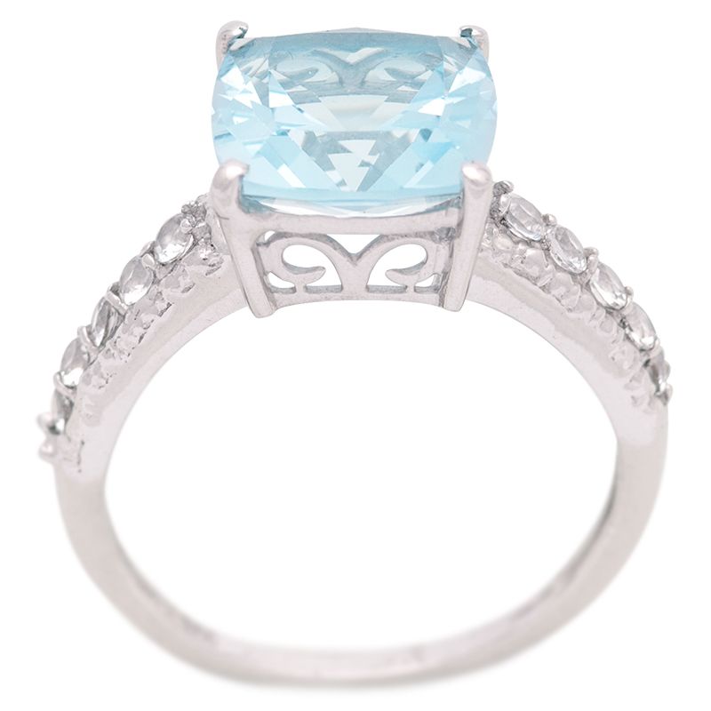 Stříbrný prsten s Sky Blue topazem a zirkony Ag 3,4 g - | SoNo spol. s r.o.