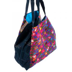 Bavlněná kabelka, vyšívaná, barevná 32 x 32 cm dvě uši D | SoNo spol. s r.o.