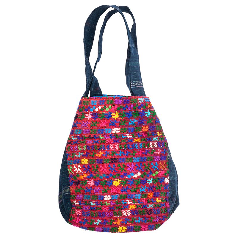 Bavlněná kabelka, vyšívaná, barevná 32 x 32 cm dvě uši D | SoNo spol. s r.o.