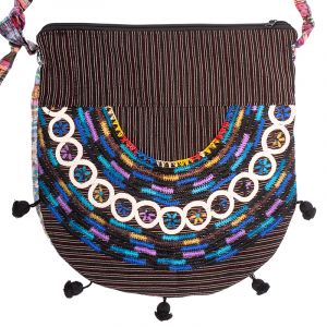 Dámská bavlněná taška přes rameno vyšívaná barevná 35 x 35 cm D | SoNo spol. s r.o.