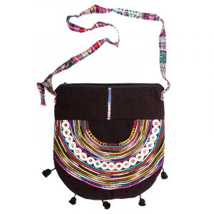 Dámská bavlněná taška přes rameno vyšívaná barevná 35 x 35 cm B