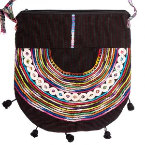 Dámská bavlněná taška přes rameno vyšívaná barevná 35 x 35 cm B | SoNo spol. s r.o.