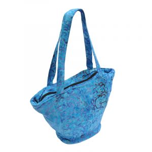 BOB Batik, dámská, batikovaná taška Disco azurově modrá 35 x 40 cm | SoNo spol. s r.o.