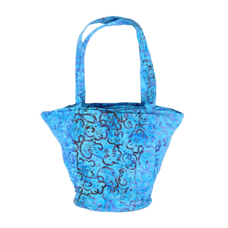 BOB Batik, dámská, batikovaná taška Disco azurově modrá 35 x 40 cm | SoNo spol. s r.o.