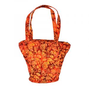 BOB Batik, dámská, batikovaná taška Paisley červená 35 x 40 cm