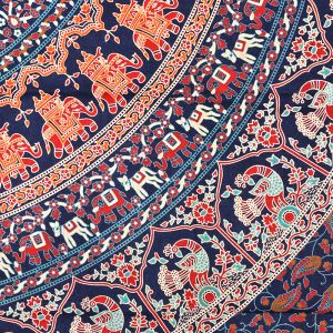 BOB Batik indický přehoz na postel Mandala Karavana modrý 225 x 205 cm bavlna | SoNo spol. s r.o.