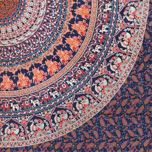 BOB Batik indický přehoz na postel Mandala Karavana modrý 225 x 205 cm bavlna | SoNo spol. s r.o.