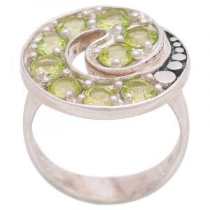 Stříbrný prsten s olivíny Ag 7,1 g | 54