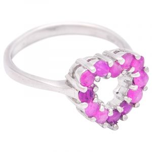 ShopBOB stříbrný prsten s rubíny Ag 3,8 g srdce - 56 | SoNo spol. s r.o.