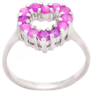ShopBOB stříbrný prsten s rubíny Ag 3,8 g srdce | 56