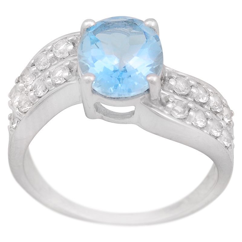 ShopBOB stříbrný prsten s Sky Blue topazem a zirkony Ag 5,2 g | SoNo spol. s r.o.