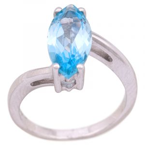 ShopBOB stříbrný prsten s Sky Blue topazem Ag 3,8 g | 52