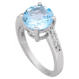 ShopBOB stříbrný prsten se Sky Blue topazem a zirkony Ag 4,1 g | SoNo spol. s r.o.